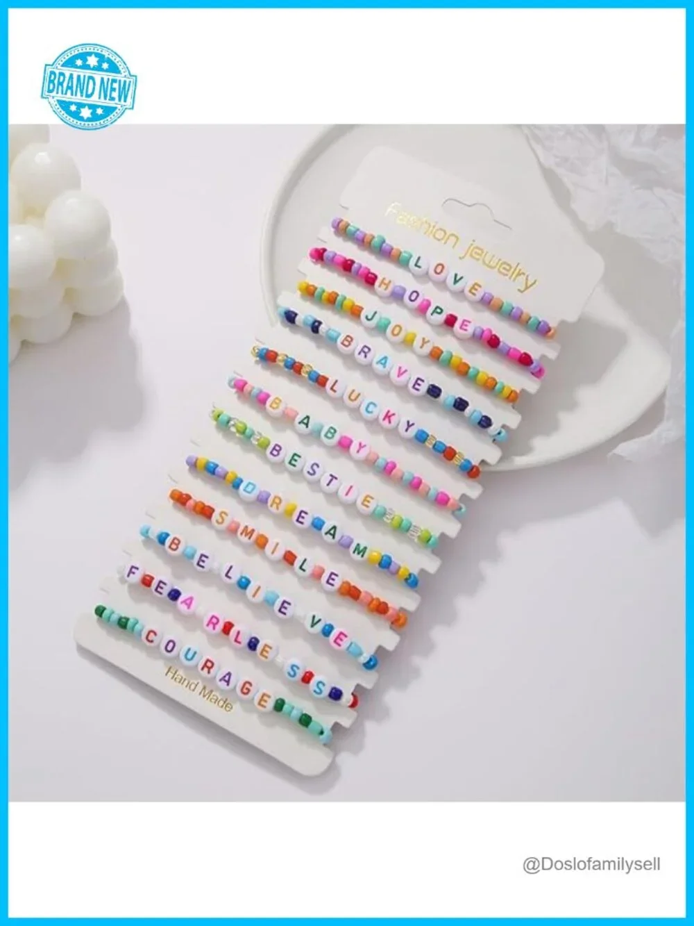 Stackable Boho Heishi Clay Bead Stretch Bracelet Set Surfer Jewelry